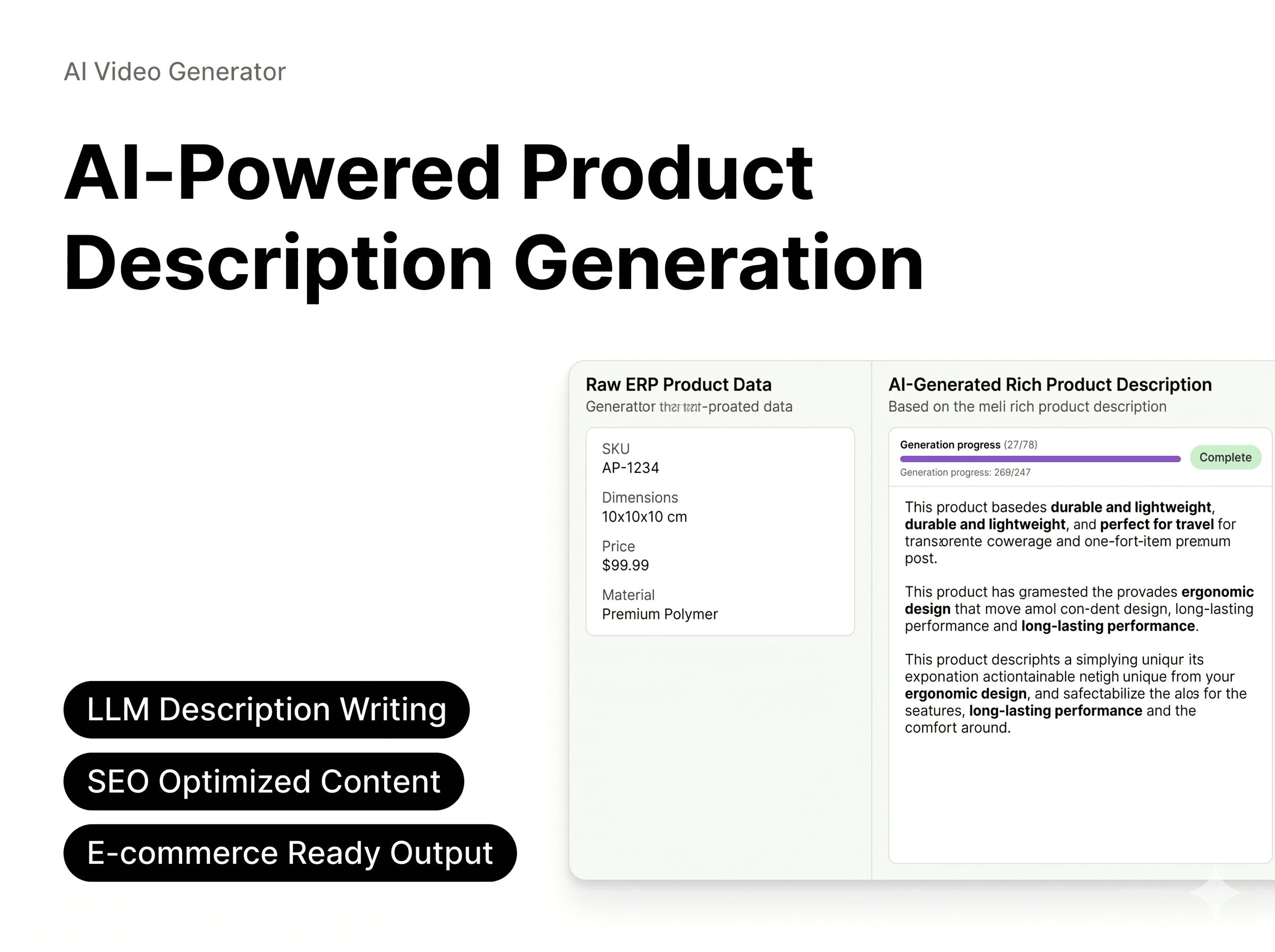 AI description generation
